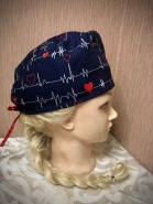 Колпак медицинскаий  "Линия жизни" синий