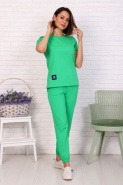  Костюм женский трикотажный ярко-зеленый (размер 48-50)