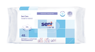 Салфетки влажные Seni Care по 48 шт. (с витамином E и аллантоином) фото 5679