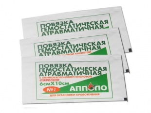 Повязка атравматичная гемостатическая 6 см х 10 см (Апполо) фото 3173