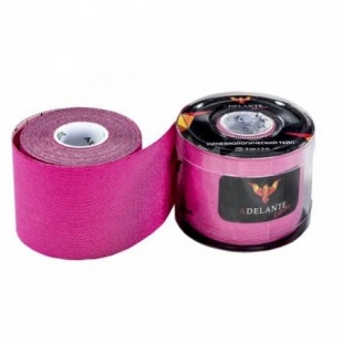 Кинезиологический тейп Adelante Extreme синтетический розовый 5м х5 см фото 3285
