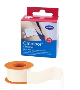 Пластырь фиксирующий Омнипор 1,25см х 5 м (Omnipor) бумажный фото 1773