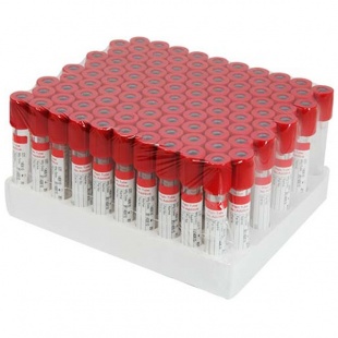 Пробирки вакуумные с красной крышкой без наполнителя, 10 мл (100 шт) фото 5657