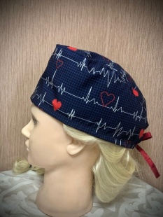 Колпак медицинскаий  "Линия жизни" синий фото 1970