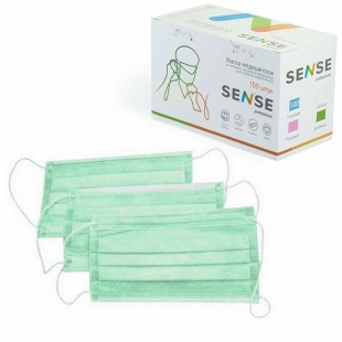Маски 3х слойные Sense медицинские на резинках фото 1134