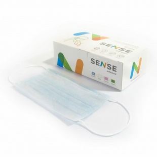 Маски 3х слойные Sense медицинские на резинках фото 1133